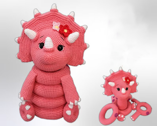 triceratops stacking toy crochet pattern