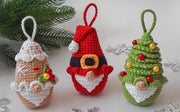 Set of 3 crochet pattern Christmas gnomes