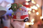 Red car Crochet pattern amigurumi Trailer Christmas decor tree
