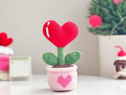 Valentine Heart Plant in a Pot Crochet Pattern