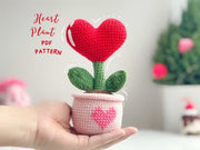Valentine Heart Plant in a Pot Crochet Pattern
